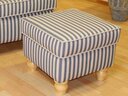 Horsens Ohrensessel Ella Hocker - blau/weiß gestreift - 54 x 39 x 54 cm