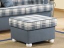 Horsens Ohrensessel Fiete Hocker - blau/weiß - 54 x 39 x 54 cm