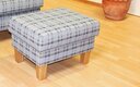 Sylt Ohrensessel Sommerhus Hocker, Blau Karo, 64 x 48 x 42 cm