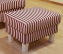 Sylt Ohrensessel Tyvse Hocker - rote Streifen - 64 x 48 x 42 cm