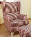 Sylt Ohrensessel Tyvse Sessel - rote Streifen - 80 x 92 x 110 cm