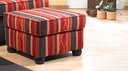 Horsens Ohrensessel Thea Hocker - rot Muster - 54 x 39 x 54 cm