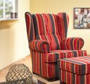 Horsens Ohrensessel Thea Sessel - rot Muster - 85 x 110 x 100 cm