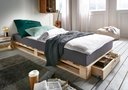 Palettenbett mit Schublade Einzelbett - natur unbehandelt/roh - 90 x 200 cm
