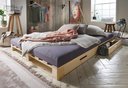 Palettenbett mit Schublade Doppelbett - natur unbehandelt/roh - 140 x 200 cm