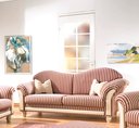 Polstergarnitur Borkum 2er Sofa - rot/weiß gestreift - 175x95x97 cm