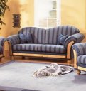 Polstergarnitur Borkum rustikal 2,5er Sofa - blau gestreift - 210x95x97 cm