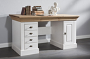 Schreibtisch Bergen Landhausstil 143,4x65,3x77,4 cm, weiß, gelaugt/geölt
