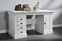 Schreibtisch Bergen Landhausstil 143,4x65,3x77,4 cm, Komplett weiß