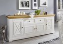 Sideboard I Kiefer Massiv Viborg 201 x 42 x 88 cm, weiß