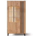 Ascona Doppelvitrine kleiner Glastür Wildeiche Doppelvitrine, mit Holzfüßen, Rückwand Standard, 106 x 45 x 200cm