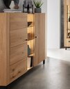Ascona Highboard breit Wildeiche Highboard breit mit Holzfüßen, Rückwand Standard, 170 x 45 x 140cm