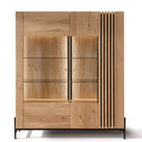 Ascona Highboard hoch Wildeiche Highboard hoch mit Metallgestell, Rückwand Standard, 140 x 45 x 160cm