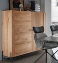 Ascona Highboard klein Wildeiche Highboard klein mit Metallgestell 140 x 45 x 140cm