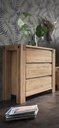Balkenkommode mit Griffmulden aus Wildeiche natur geölt 79 x 45 x 90 cm
