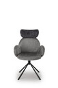Drehbarer Esszimmerstuhl Tulsa mit Bouclette und Velours-Vintage (2er-Set) Schwarz/Grau - 64 x 98 x 58 cm