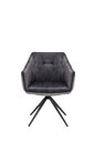 Esszimmer Drehstuhl Arizona mit Bouclette & Velvet Schwarz/Grau - 63 x 89 x 53 cm