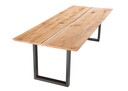 TPT Harztisch mit Schweizer Kante & U-Gestell Wildeiche/Schwarz - 180 x 100 x 75 cm