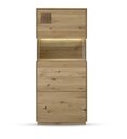 Highboard I mit Glaseinsatz und Beleuchtung Davos Wildeiche natur 63 x 43,5 x 144,5 cm, Anschlag rechts
