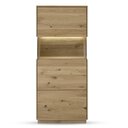 Highboard mit Glaseinsatz und Beleuchtung St. Gallen aus Wildeiche Wildeiche natur geölt, 63 cm