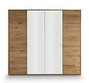 TPT Kleiderschrank Holstebro mit Weißglas – Skandinavischer Traum für Dein Schlafzimmer 4-türig, 245 x 60,4 x 218,5 cm