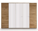TPT Kleiderschrank Holstebro mit Weißglas – Skandinavischer Traum für Dein Schlafzimmer 5-türig, 304,1 x 60,4 x 218,5 cm