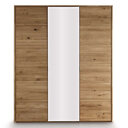 TPT Kleiderschrank Holstebro mit Weißglas – Skandinavischer Traum für Dein Schlafzimmer 3-türig, 185,1 x 60,4 x 218,5 cm