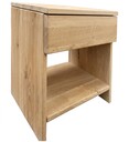 Massivholz-Nachtkommode Bozen freistehend Bianco geölt - 45 x 34 x 43 cm