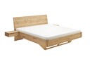 Massivholzbett Bozen Wildeiche Bianco geölt | Holzkopfteil gerade, Holzkufe Bianco geölt - 140 x 200 cm