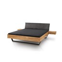 Massivholzbett Wildeiche Faaborg 6 mit Stoffkopfteil | Skandinavisches Design von TPT Liegefläche 140 x 200 cm