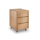 Rollcontainer für Schreibtisch Bergamo Massivholz, höhenverstellbar 40 x 50 x 59,8 cm, Wildeiche