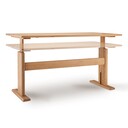 Schreibtisch Büro Bergamo Massivholz, höhenverstellbar 160 x 80 x 67-86 cm, Wildeiche