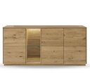 Sideboard II mit Beleuchtung St. Gallen aus Wildeiche 170 x 43,5 x 80 cm, Wildeiche natur geölt