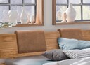 Steckkopfteile im 2er Set für Massivholzbetten Braun, Stoff: 70% Leder, 30% PES
