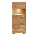 Zerro Vitrine mit Beleuchtung Wildeiche/Eiche 60 x 42 x 140 cm