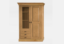 Landhaus Vitrine Bergen Kiefer Massiv 107,5x163,4x45 cm, komplett gelaugt / geölt
