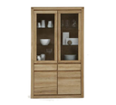 Massivholz Vitrine Delft 2-türig B 120 x H 208 x T 37 cm, Kernbuche geölt