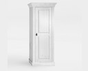 Massivholz Vitrine mit Holztür Bergen Landhausstil 65,3x163,4x45cm, komplett weiß