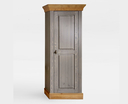 Massivholz Vitrine mit Holztür Bergen Landhausstil 65,3x163,4x45cm, grau / gelaugt geölt