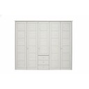 Kleiderschrank mit Kassettenfront und Schubladen Vita, 5-türig 264 x 224 x 62 cm, weiß