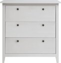 Kommode II Solvita aus massiver Kiefer 91 x 91 x 40 cm, weiß