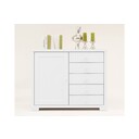 Wohnglücklich Kommode Vita III aus massiver Kiefer 109 x 47 x 92 cm, weiß
