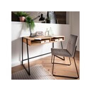 Schreibtisch Lissabon aus Wildeiche, Stahlgestell Schreibtisch, ohne Schublade, 120 x 78 x 50 cm
