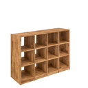 Würfelregal Massivholz Wildeiche DIRG 4x3 Fächer, 180,5 x 125 x 34 cm