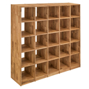 Würfelregal Massivholz Wildeiche DIRG 5x5 Fächer, 225 x 202 x 34 cm